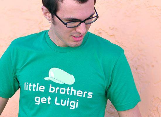 Little Brothers Get Luigi Super Mario Bros T-Shirt