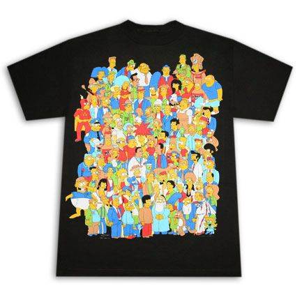 Simpsons Crowd Glowing Homer T-Shirt