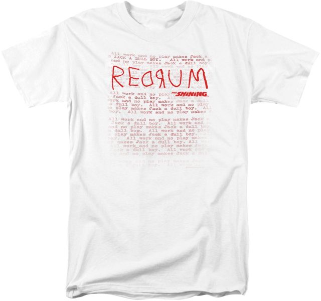 The Shining Movie REDRUM Licensed Adult T-Shirt All Sizes 