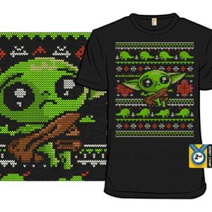 Baby Yoda Ugly Christmas Sweater Parody T-Shirt