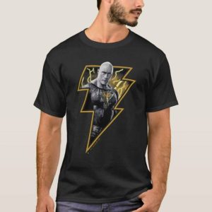 Black Adam Gray and Gold Lightning T-Shirt