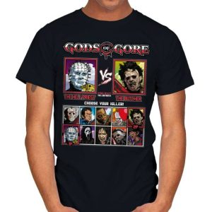 Gods of Gore - Hellraiser vs Texas Chainsaw Massacre T-Shirt