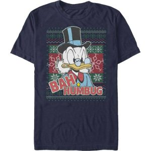 Bah Humbug Faux Ugly Christmas Sweater Scrooge McDuck T-Shirt